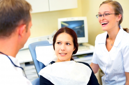 patient getting ready for dental check up